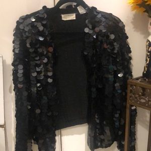 Vintage Dazzling jacket -Express. Dress up. four sequin covered snap buttons.